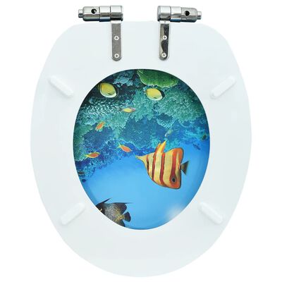 vidaXL Siège WC avec couvercle à fermeture en douceur MDF Fond marin