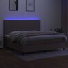 vidaXL Sommier &agrave; lattes de lit et matelas et LED Taupe 200x200cm Tissu
