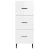 vidaXL Buffet haut Blanc brillant 34,5x34x180 cm Bois d'ing&eacute;nierie
