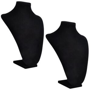 Pr&eacute;sentoir buste d'exposition pour colliers en flanelle 2 pcs