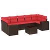 vidaXL Ensemble de canap&eacute; de jardin 8 pcs avec coussins marron r&eacute;sine tress&eacute;e