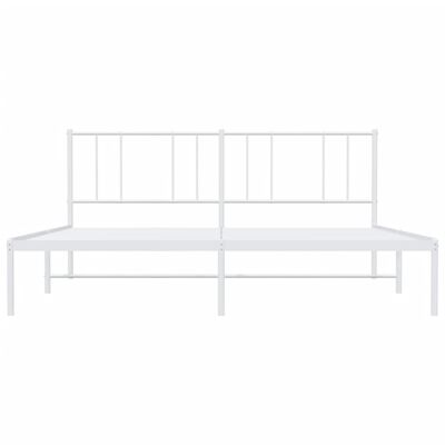 vidaXL Cadre de lit métal sans matelas et tête de lit blanc 193x203 cm