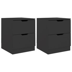 vidaXL Tables de chevet 2 pcs noir 40x40x50 cm bois d&rsquo;ing&eacute;nierie