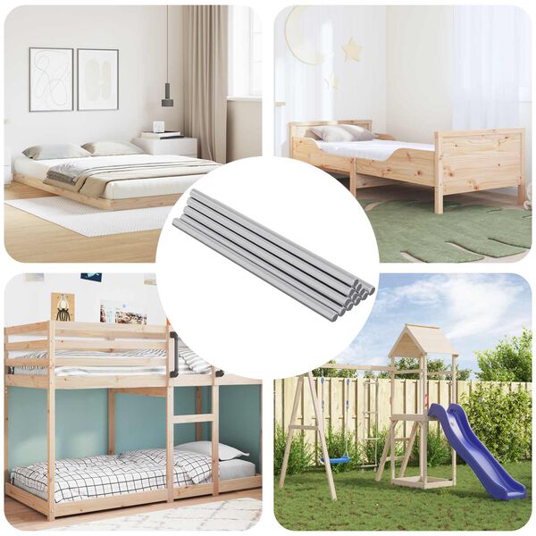 vidaXL Tige filet&eacute;e 800 pcs Argent&eacute; Acier