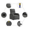 vidaXL Fauteuil inclinable de massage gris foncé tissu microfibre