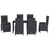 vidaXL Ensemble de salle &agrave; manger pour jardin 7 pcs Noir polyrotin
