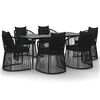 vidaXL Ensemble à manger de jardin et coussins 7 pcs Noir Rotin PVC