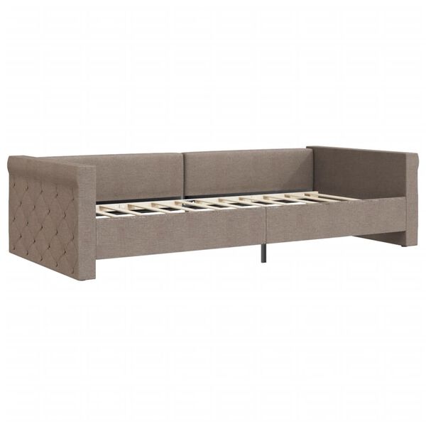 vidaXL Lit avec &eacute;clairage USB Taupe Tissu 90x200 cm