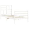 vidaXL Cadre de lit sans matelas blanc bois massif