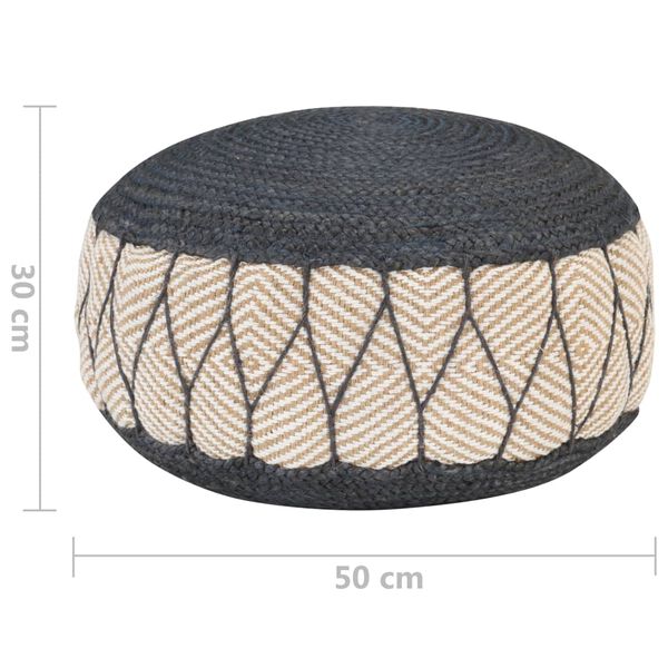 vidaXL Pouf tiss&eacute;/tricot&eacute; Jute Coton 50 x 30 cm Bleu