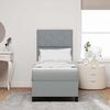 vidaXL Lit &agrave; ressorts avec matelas Gris clair 80 x 200 cm tissu