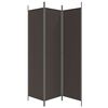 vidaXL Cloison de séparation 3 panneaux Marron 150x200 cm Tissu