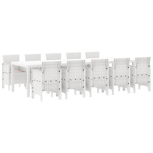 vidaXL Ensemble de salle à manger pour jardin 11 pcs Blanc et Taupe