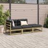 vidaXL Salon de jardin 3 pcs avec coussins bois de pin impr&eacute;gn&eacute;