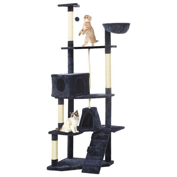vidaXL Arbre à chat avec griffoirs en sisal Bleu 191 cm