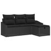 vidaXL Ensemble de Canap&eacute;s 4 pc Noir polyrotin