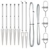vidaXL Poteaux de clôture 7 pcs Argent Ø32mm 120 cm Acier galvanisé