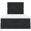 vidaXL Cadre de lit ottoman avec matelas noir 120x190 cm tissu