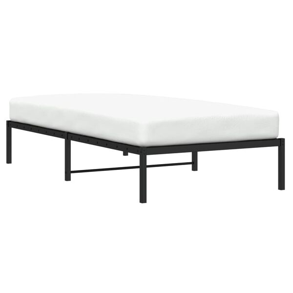 vidaXL Cadre de lit m&eacute;tal sans matelas noir 100x200 cm