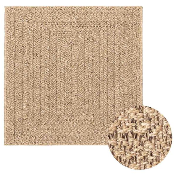 vidaXL Tapis ZIZUR 200x200 cm aspect de jute int&eacute;rieur et ext&eacute;rieur