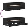 vidaXL Lit de jour avec tiroirs sans matelas noir 90x190 cm