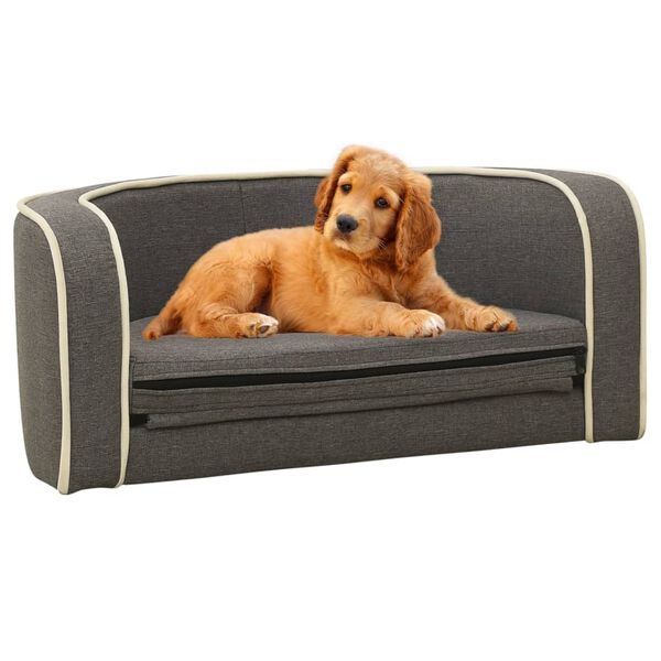 vidaXL Canap&eacute; pliable pour chien Gris 76x71x30 cm Coussin lavable