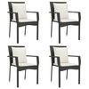 vidaXL Chaises de jardin lot de 4 avec coussins R&eacute;sine tress&eacute;e Noir