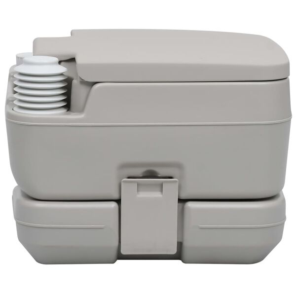 vidaXL Toilette portable de camping Gris 10+10 L