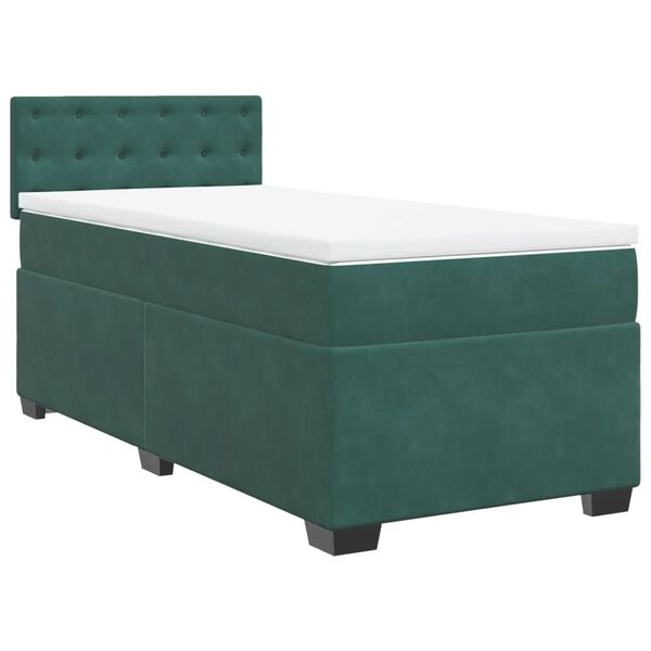 vidaXL Sommier &agrave; lattes de lit avec matelas Vert fonc&eacute; 90x190 cm