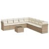 vidaXL Salon de jardin avec coussins 10 pcs beige r&eacute;sine tress&eacute;e