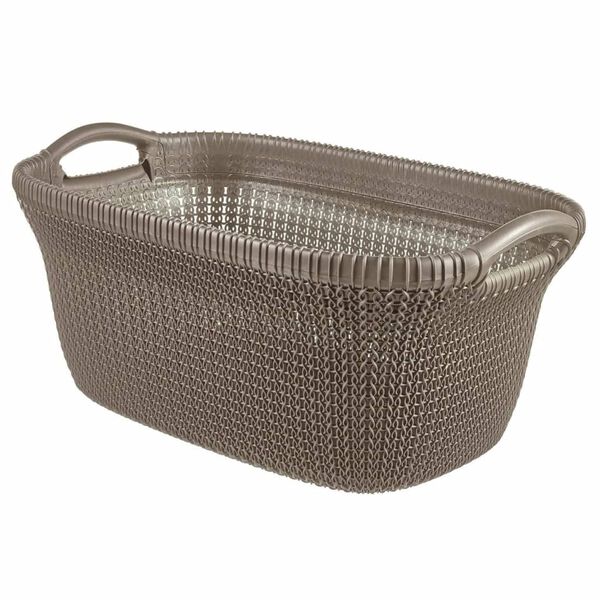 Curver Panier &agrave; linge Knit 40 L Marron m&eacute;tallique