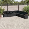 vidaXL Salon de jardin 9 pcs avec coussins noir r&eacute;sine tress&eacute;e