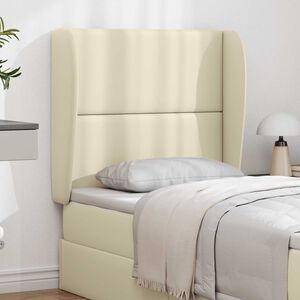 vidaXL Oreille de t&ecirc;te de lit Cr&egrave;me 80 x 23 x 6 cm PVC