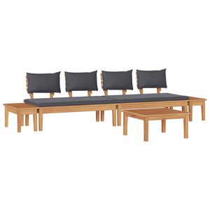 vidaXL Ensemble de canap&eacute; de jardin 5 pc Marron et gris