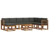vidaXL Ensemble de canap&eacute;s d'ext&eacute;rieur 9 pc Naturel et Anthracite