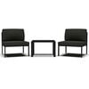 vidaXL Jeu de canap&eacute;s de jardin 3 pcs et coussins Aluminium Anthracite