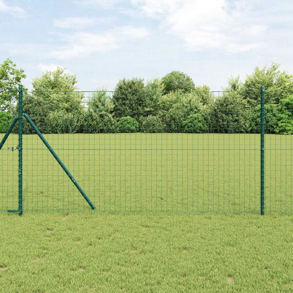 vidaXL Clôture Euro Vert 1 x 10 m Fer revêtu de PVC