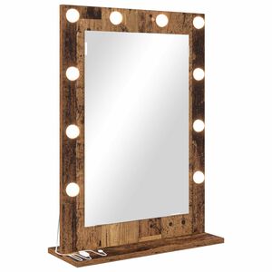 vidaXL Miroir de vanit&eacute; Rectangulaire Ch&ecirc;ne artisanal 70 x 50 x 18 cm