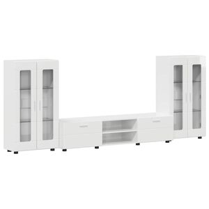 vidaXL Ensemble meuble TV avec tiroir FLORIN 3 pcs Blanc brillant