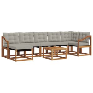 vidaXL Ensemble de canap&eacute;s d'ext&eacute;rieur 8 pc Gris Naturel et Clair