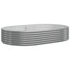 vidaXL Lit sur&eacute;lev&eacute; de jardin Acier galvanis&eacute; 214x140x36cm gris