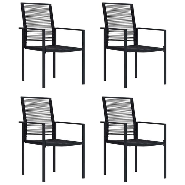 vidaXL Chaises de jardin lot de 4 Rotin PVC Noir