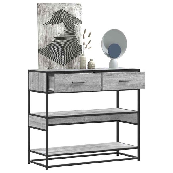 vidaXL Table console sonoma gris 90x35x80 cm bois d'ingénierie
