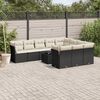 vidaXL Salon de jardin 11 pcs avec coussins noir r&eacute;sine tress&eacute;e