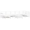 vidaXL Salon de jardin 8 pcs blanc bois de pin massif