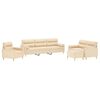 vidaXL Ensemble de canapés 3 pcs coussins décoratifs et coussins Crème