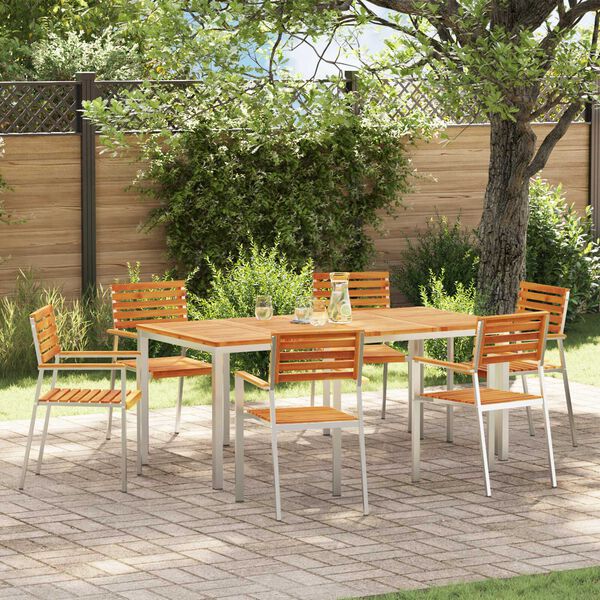 vidaXL Chaise de jardin 6 pcs Huile Naturelle Bois d'Acacia Massif