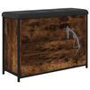 vidaXL Banc &agrave; chaussures avec tiroir rabattable ch&ecirc;ne fum&eacute; 82x32x56 cm