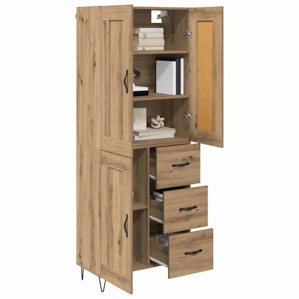 vidaXL Haut Armoire avec tiroir Ch&ecirc;ne artisanal 69,5 x 34 x 180 cm