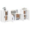 vidaXL Ensemble de meubles TV 3 pcs Blanc brillant Bois d'ing&eacute;nierie